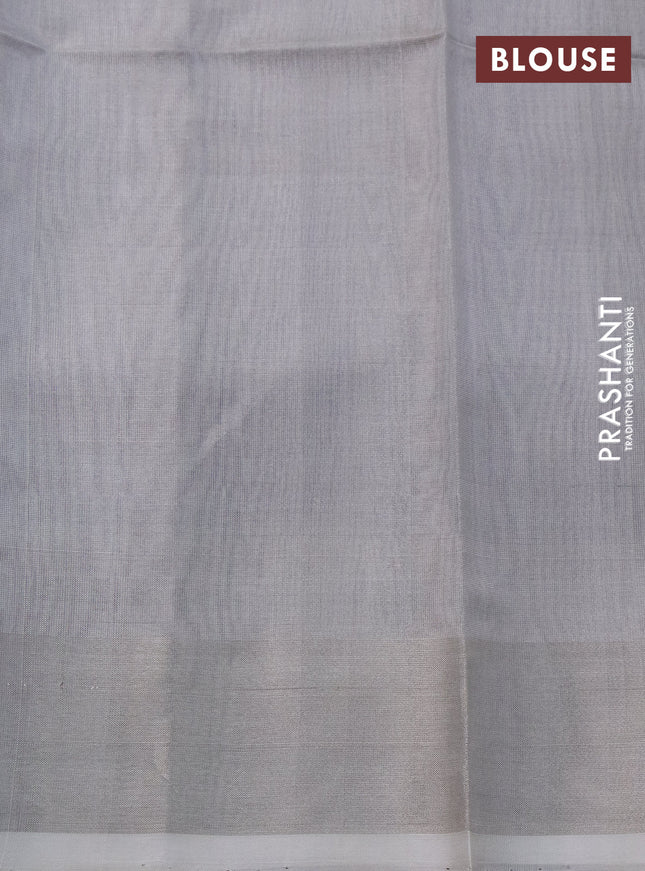 Pure uppada silk saree blue with silver zari woven buttas and silver zari woven border
