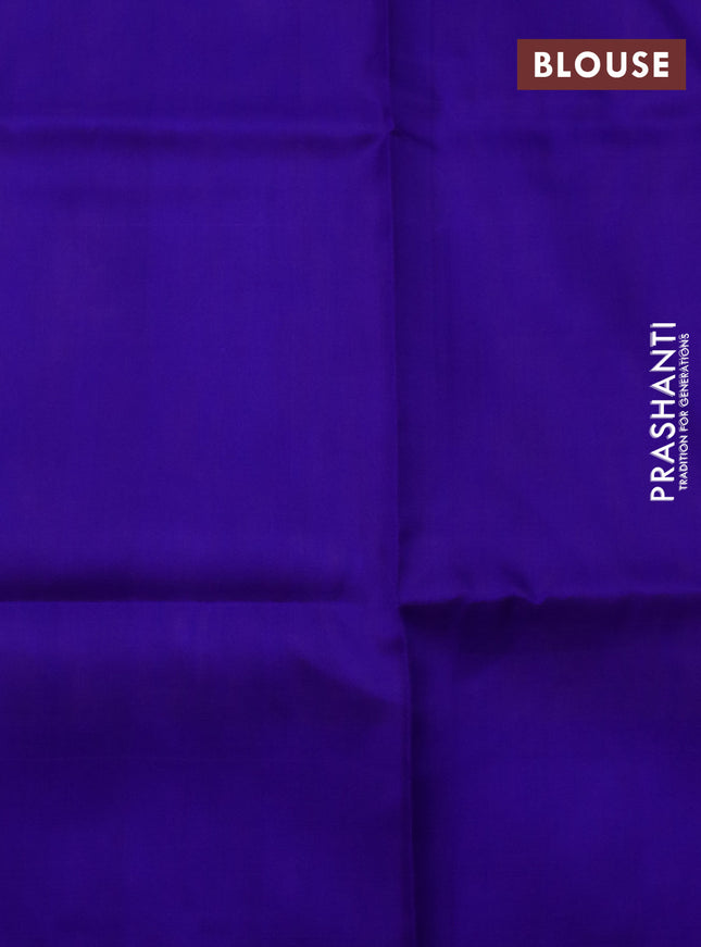 Pure uppada silk saree dual shade of bluish green and blue with silver & gold coin buttas and simple border