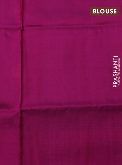 Pure uppada silk saree green and dual shade of purple with silver & gold coin buttas and simple border
