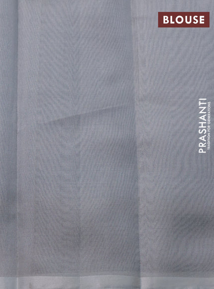 Pure uppada silk saree cs blue with silver zari woven coin buttas and silver zari woven border