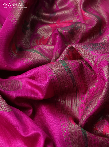 Banarasi handloom dupion silk saree pink with woven coin buttas and zari woven muniya butta border