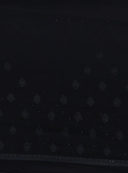 Semi georgette saree black with allover chikankari & stone work