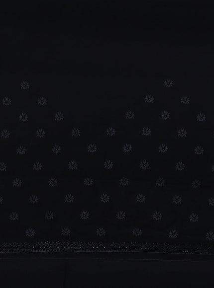 Semi georgette saree black with allover chikankari & stone work