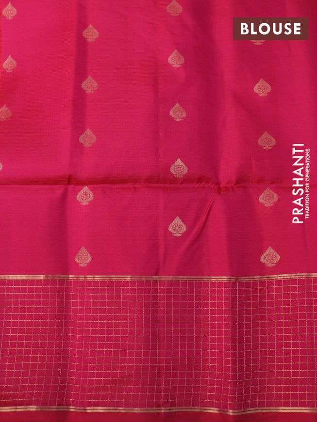 Pure soft silk saree mustard yellow and pink with zari woven buttas and zari woven border