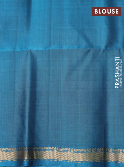 Pure soft silk saree purple and pastel blue with zari woven buttas and zari woven border