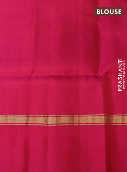 Pure soft silk saree grey and pink with zari woven buttas and zari woven border