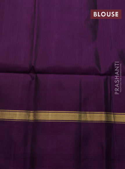 Pure soft silk saree peach pink and purple with zari woven buttas and zari woven elephant butta border