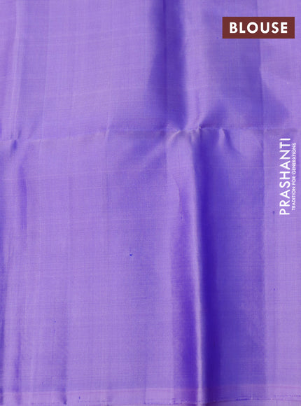 Pure soft silk saree purple and lavender with zari woven floral buttas and long zari woven border