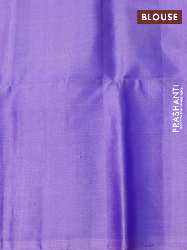 Pure soft silk saree purple and lavender with zari woven floral buttas and long zari woven border