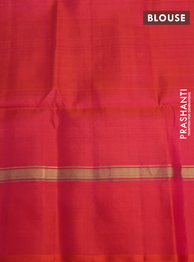 Pure soft silk saree teal blue with zari woven buttas and zari woven elephant butta border