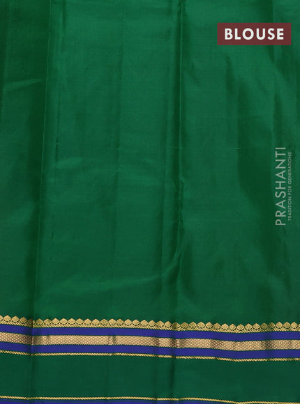 Pure kanchipuram silk saree red and green with zari woven buttas and rettapet zari woven border