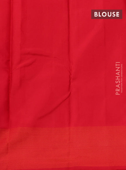 Pure kanchipuram silk saree violet and red with zari woven buttas and zari woven border