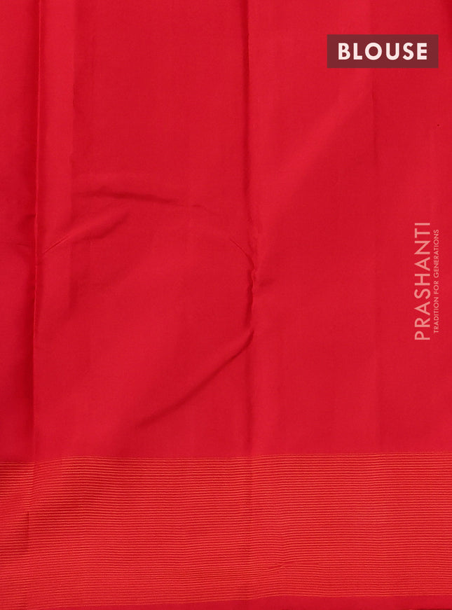 Pure kanchipuram silk saree violet and red with zari woven buttas and zari woven border