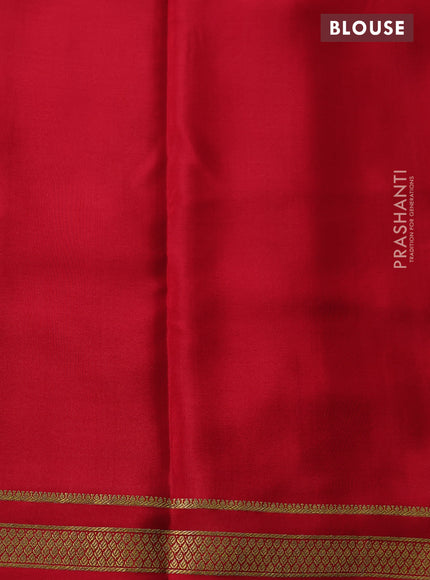 Pure mysore silk saree deep wine and red with allover zari checked pattern and zari woven border