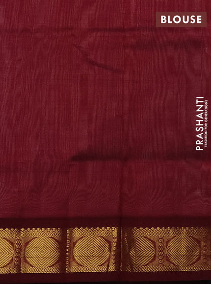 Silk cotton saree lavender and maroon with plain body and rudhraksha zari woven korvai border