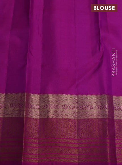Pure kanchipuram silk saree mild purple and purple with zari woven buttas and thread & zari woven border