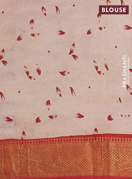Kalamkari semi silk saree maroon with allover pichwai prints and zari woven border