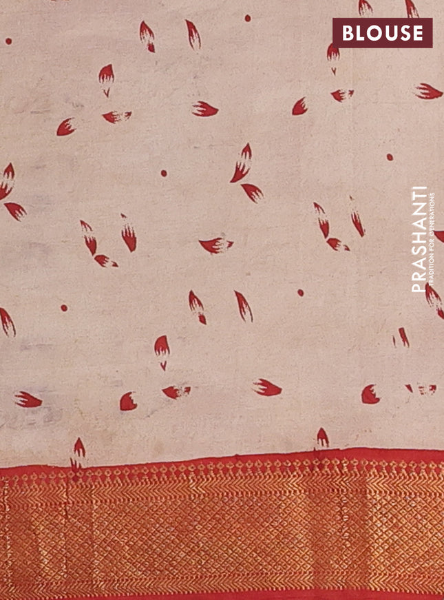 Kalamkari semi silk saree maroon with allover pichwai prints and zari woven border