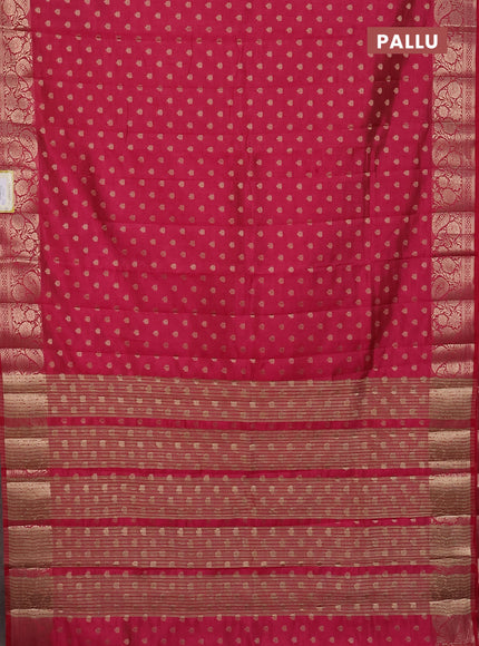 Semi raw silk saree pink with allover zari woven 1000 buttas and zari woven border
