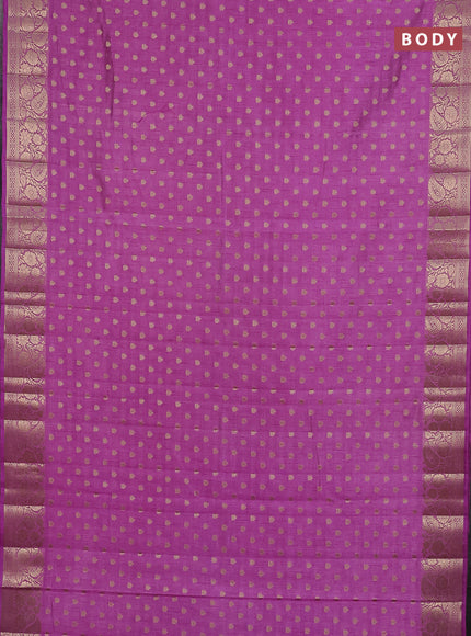 Semi raw silk saree lavender with allover zari woven 1000 buttas and zari woven border