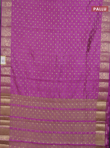 Semi raw silk saree lavender with allover zari woven 1000 buttas and zari woven border