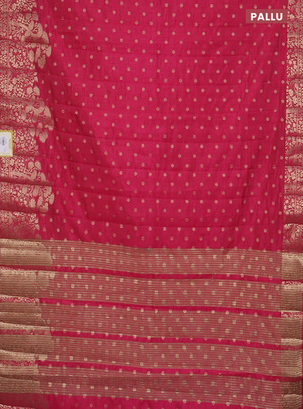 Semi raw silk saree pink with allover zari woven floral design 1000 buttas and rich zari woven border