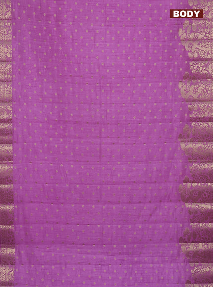 Semi raw silk saree lavender with allover zari woven floral design 1000 buttas and rich zari woven border