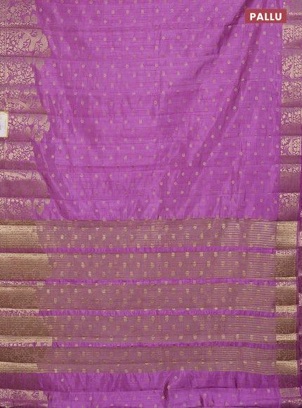 Semi raw silk saree lavender with allover zari woven floral design 1000 buttas and rich zari woven border