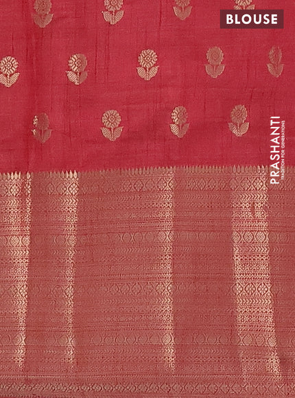 Semi raw silk saree maroon with allover zari woven floral design 1000 buttas and long zari woven border
