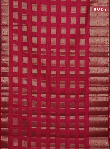 Semi raw silk saree pink with zari woven box type buttas and long zari woven border