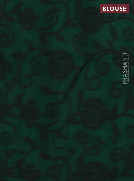 Ikat soft silk saree mango yellow and green with allover zari woven buttas and ikat style border