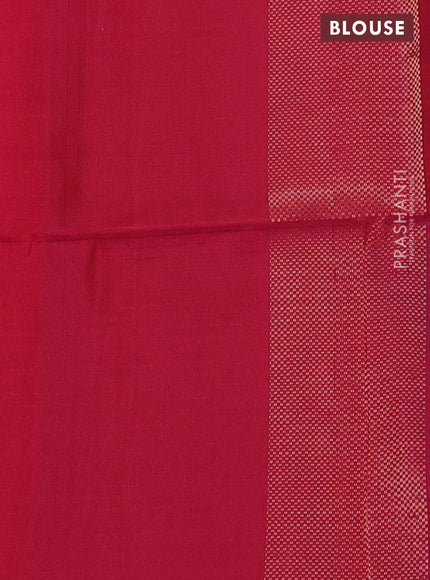 Ikat soft silk saree dual shade of bluish green and reddish pink with allover ikat weaves & zari buttas in borderless style