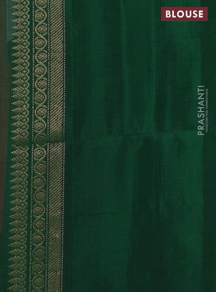 Ikat soft silk saree pink and green with allover ikat weaves & zari buttas in borderless style