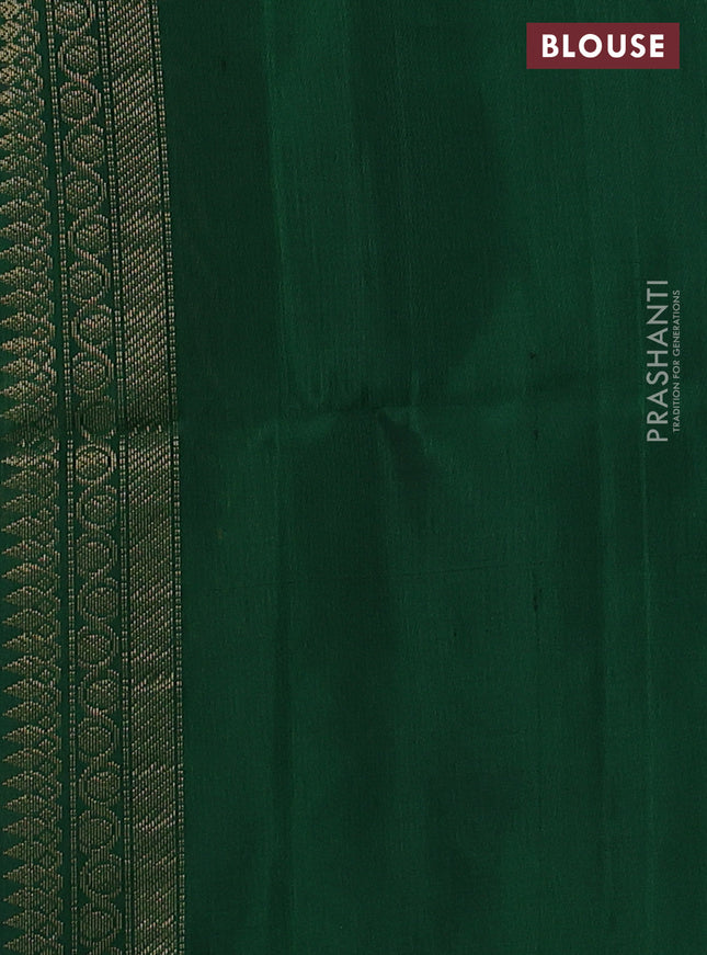 Ikat soft silk saree mustard yellow and dark green with allover ikat weaves & zari buttas in borderless style