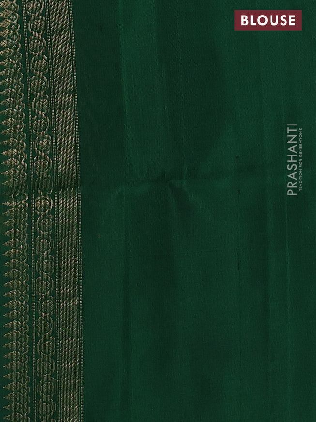 Ikat soft silk saree mustard yellow and dark green with allover ikat weaves & zari buttas in borderless style