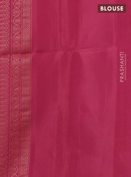 Ikat soft silk saree pastel blue and pink shade with allover ikat weaves & zari buttas in borderless style