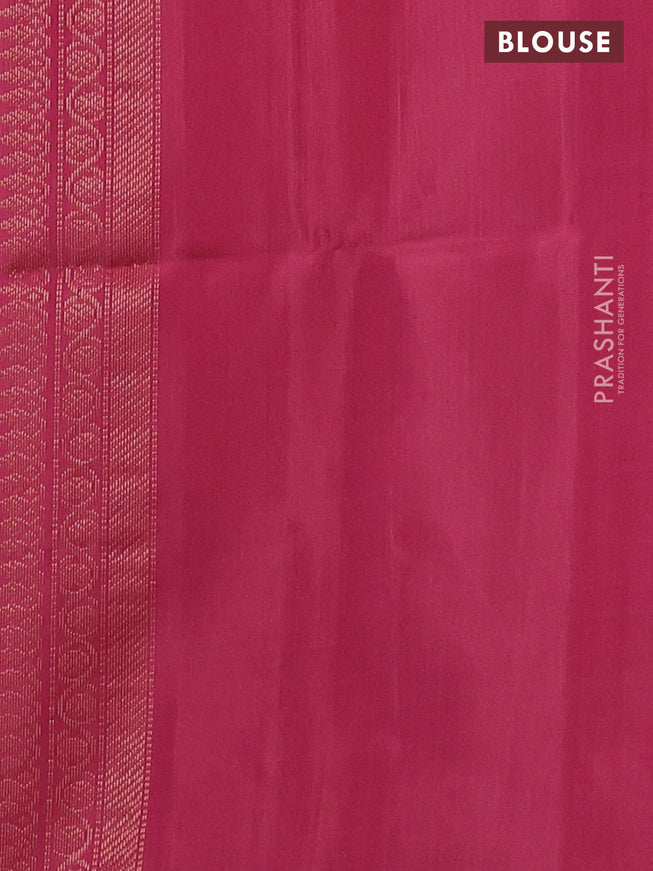 Ikat soft silk saree pastel blue and pink shade with allover ikat weaves & zari buttas in borderless style
