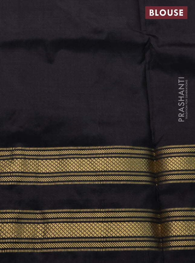 Pochampally silk saree off white grey and black with allover ikat prints and zari woven border