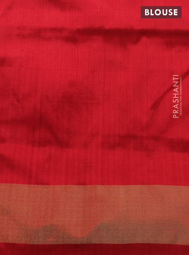 Pochampally silk saree deep purple and maroon with allover ikat prints and zari woven border