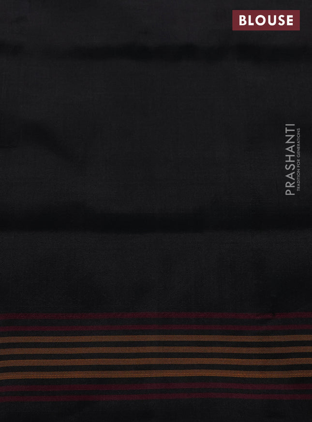 Pochampally silk saree black with allover ikat prints and simple border