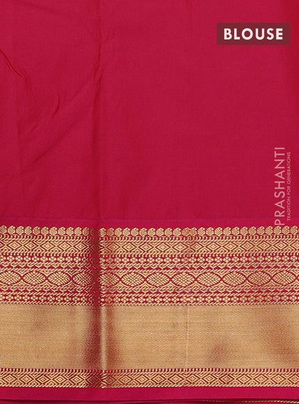Semi kanchipuram silk saree light green and pink with allover zari weaves & buttas and zari woven korvai border