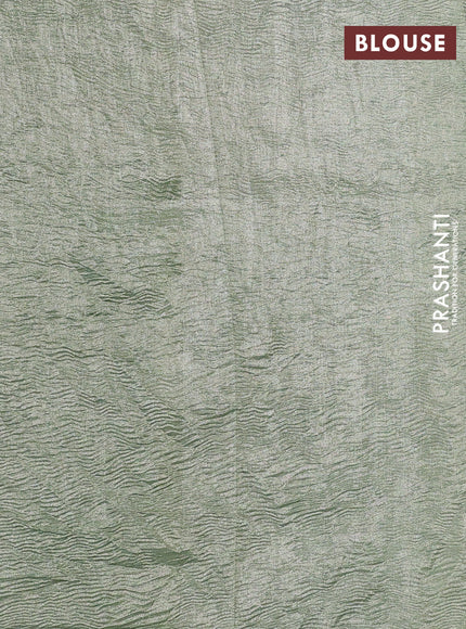 Munga silk saree pastel blue with allover zari woven stripes pattern in borderless style