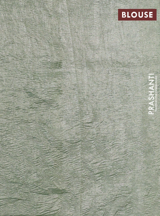 Munga silk saree pastel blue with allover zari woven stripes pattern in borderless style