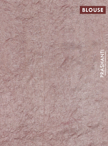 Munga silk saree pastel pink and mauve pink with allover zari woven stripes pattern in borderless style