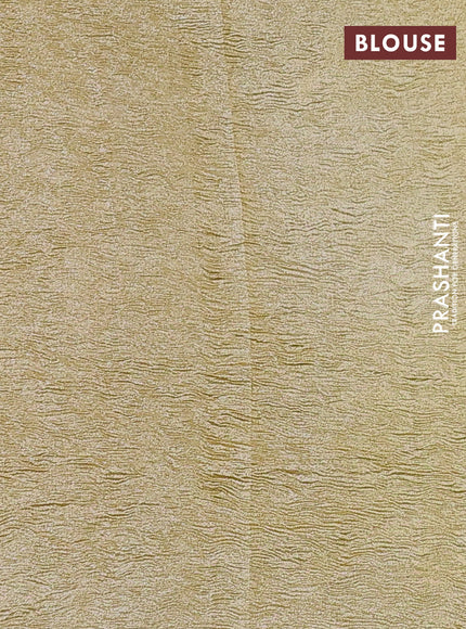 Munga silk saree sandal and multi colour with allover zari woven stripes pattern in borderless style