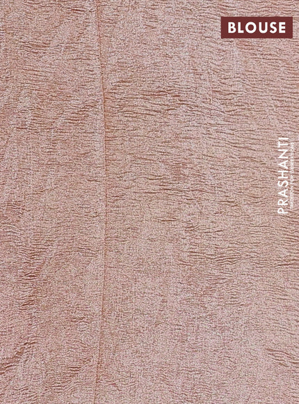 Munga silk saree sandal with allover zari woven stripes pattern in borderless style