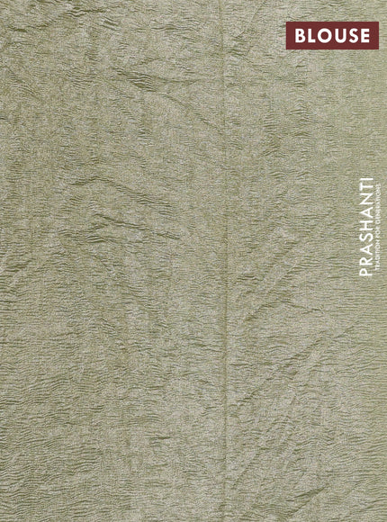 Munga silk saree beige with allover zari woven stripes pattern in borderless style