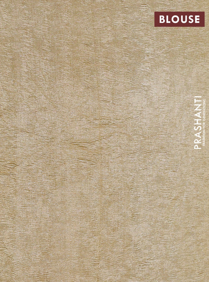 Munga silk saree cream with allover zari woven stripes pattern in borderless style