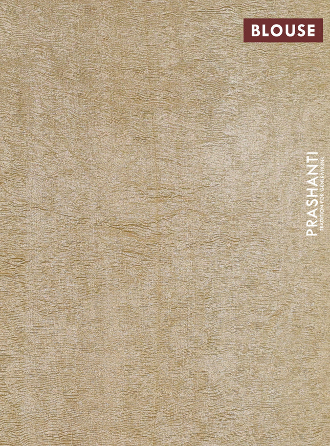 Munga silk saree cream with allover zari woven stripes pattern in borderless style