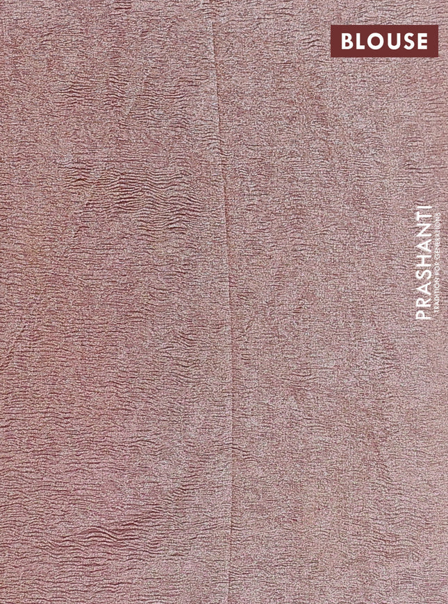 Munga silk saree pastel pink and multi colour with allover zari woven stripes pattern in borderless style